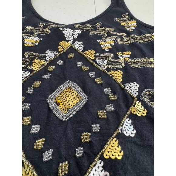 "Express" Y2K? Tank Top, Aztec,Sequins,Cotton,Cowgirl,Sexy Rodeo,Farmgirl,Desert - Picture 5 of 9